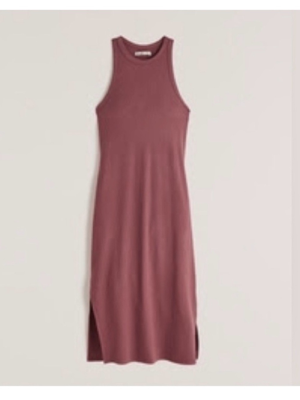 Abercrombie & Fitch Dusty Rose Ribbed Tank Midi Dress